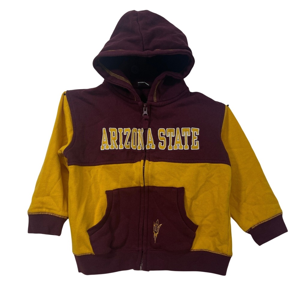 Arizona‎ State Toddler Full Zip Hoodie Jacket Maroon Gold Colosseum 4T Kids